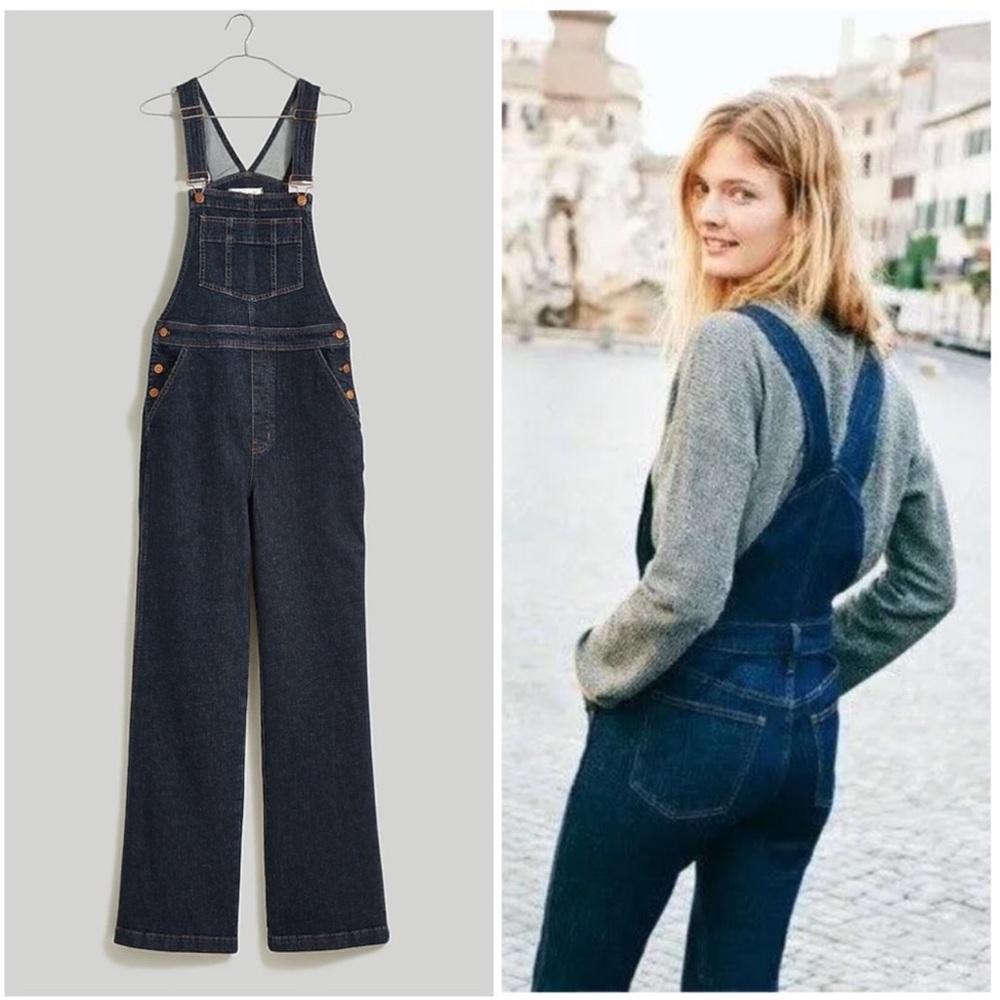NWT $168 Madewell The Perfect Vintage Flare Overall in Haskins Wash Sz 10